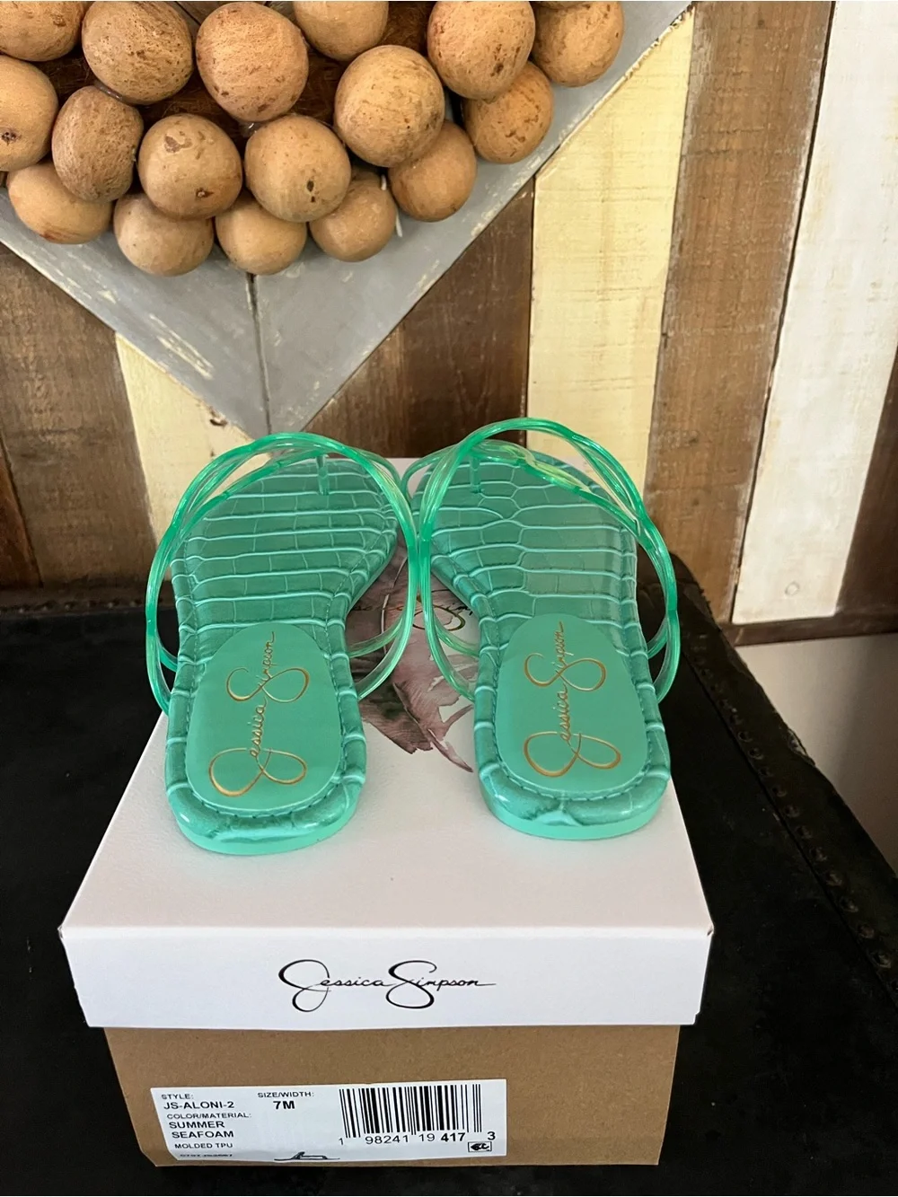 Jessica Simpson Aloni Jelly sandals in summer seafoam